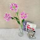 Artificial silk flowers, indoor decor, purple, 3 branches