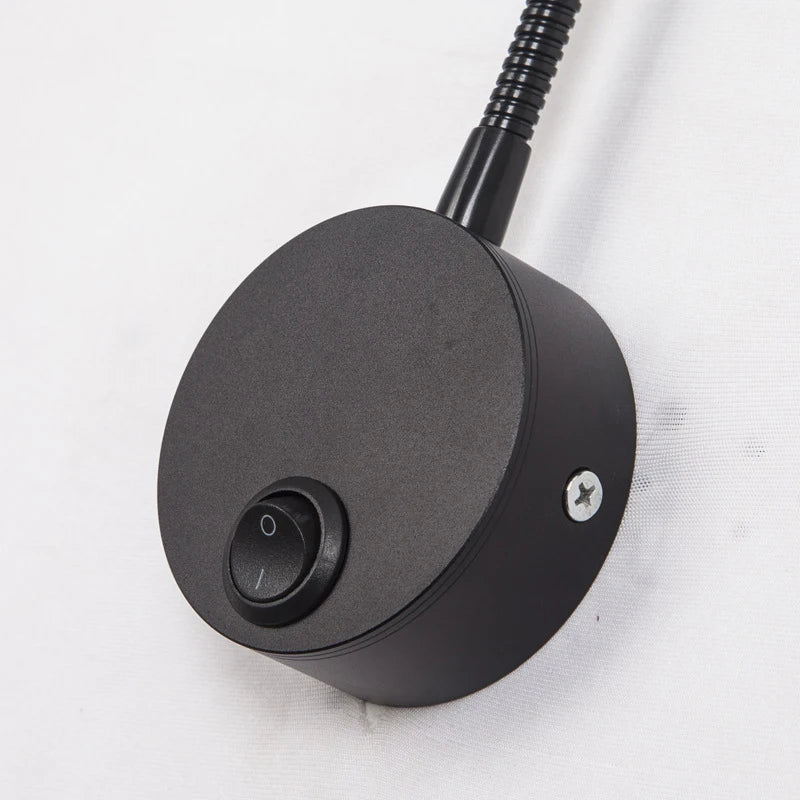 Modern LED wall light with flexible arm and switch - vue 4 sur 6