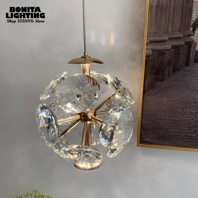Modern luxury pendant light with luminous diamond design
