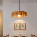 Southeast Asian style rattan pendant light with adjustable cord