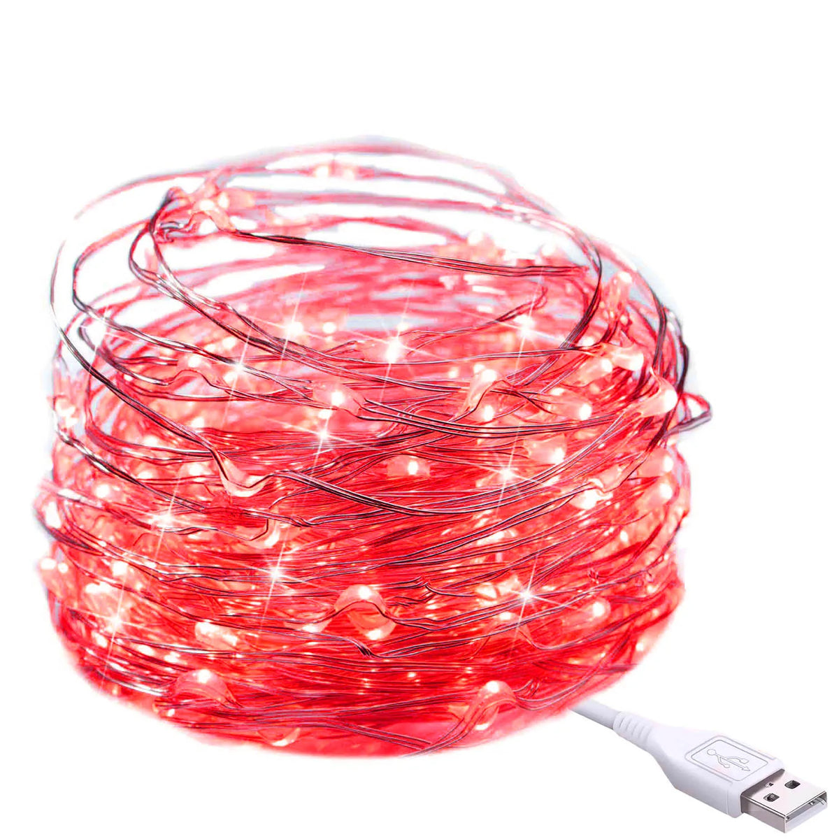 Copper wire LED fairy lights for festive decorations