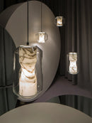 Natural marble glass chandelier modern minimalist design