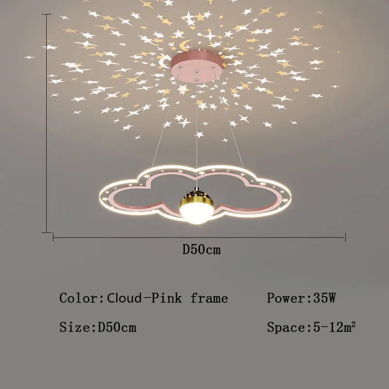 Creative luminous star chandelier for children's room - vue 15 sur 21