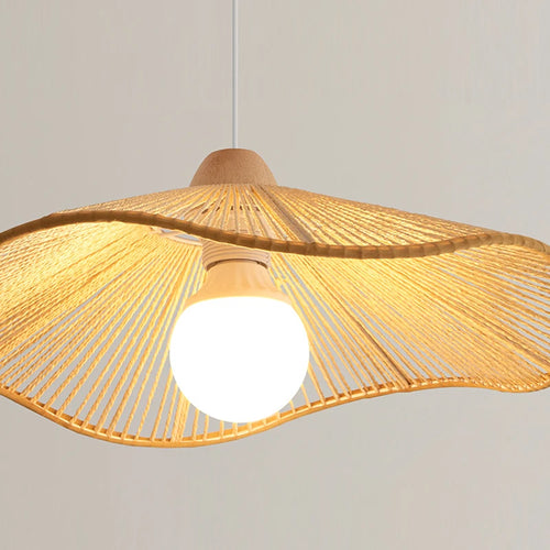 Wabi-sabi hemp rope pendant chandelier - vue 6 sur 24
