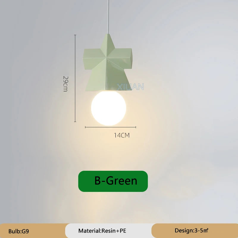 Romantic geometric pendant light for children