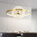 Modern flower-shaped glass chandelier for indoor lighting