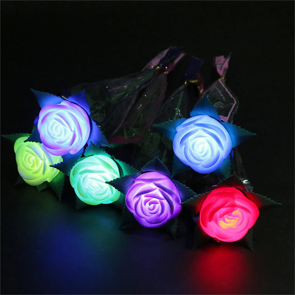Light-up rose branch for valentine's day and romantic celebrations