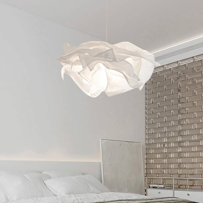 Minimalist paper LED chandelier for DIY indoor lighting - vue 5 sur 12