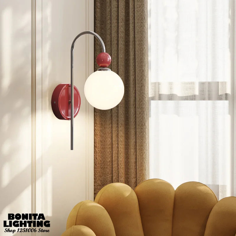 Elegant frosted glass floral wall light