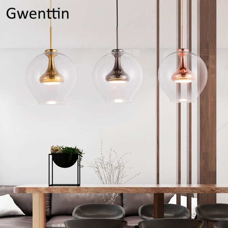Modern glass pendant for elegant interior decor - vue 3 sur 9