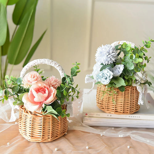 wedding flower basket with bow tie large capacity versatile - vue 6 sur 16