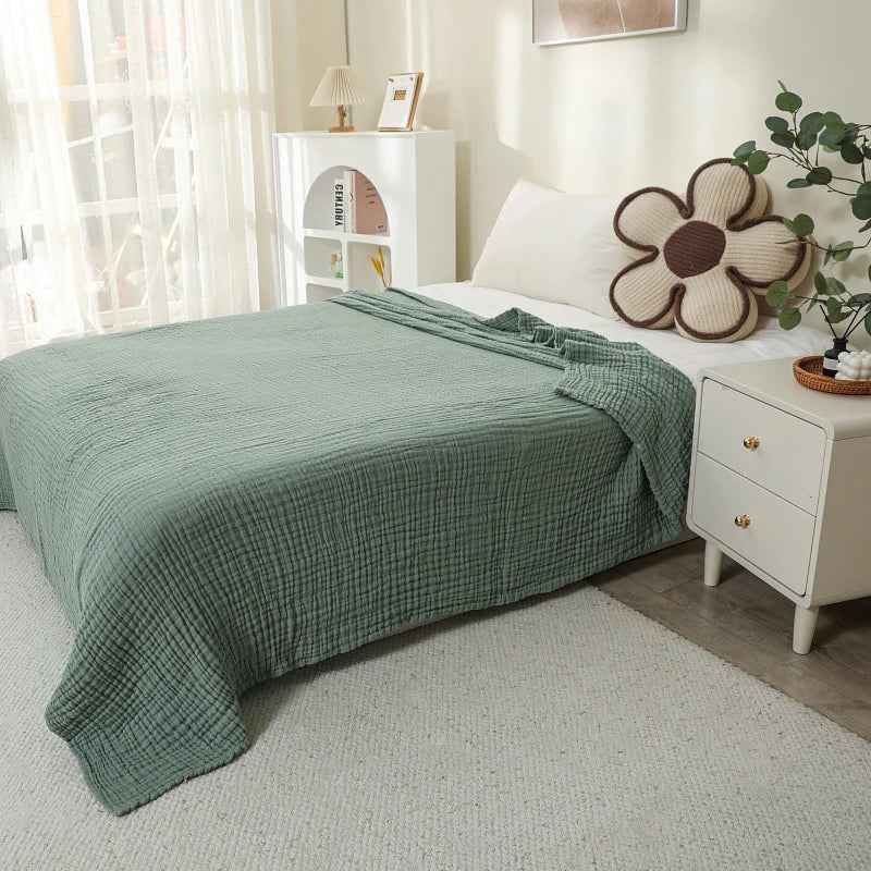 Lightweight cotton muslin throw boho for sofa or bed