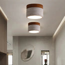 Minimalist natural marble and dark wood ceiling light
