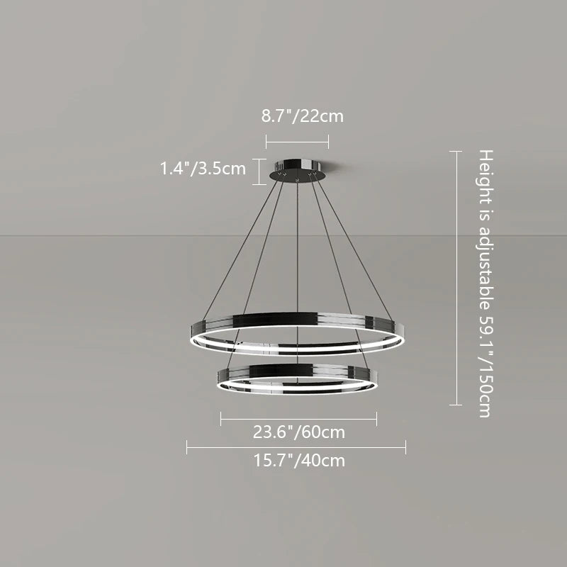 Modern metal chandelier for elegant indoor lighting - vue 16 sur 16
