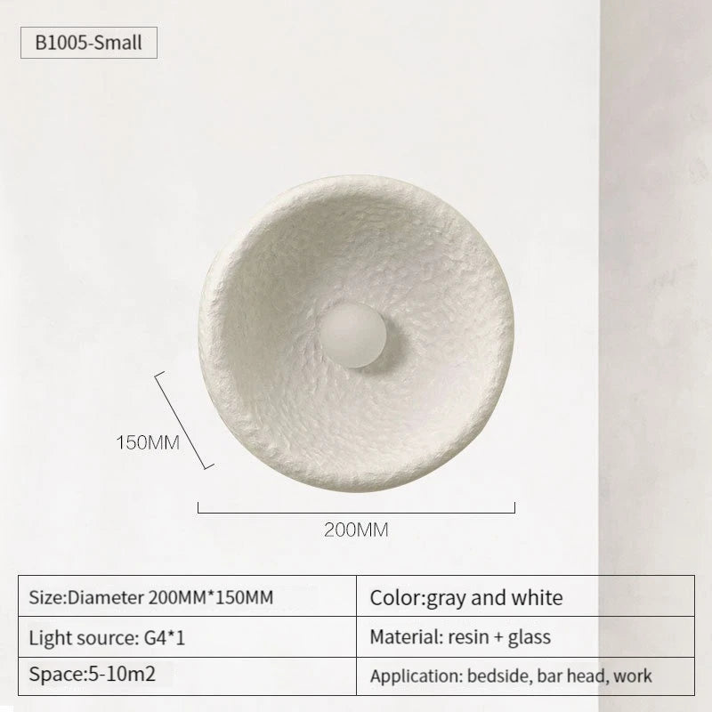 Wabi Sabi vintage LED wall light in resin and glass