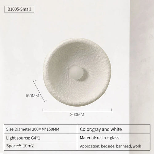 Wabi Sabi – vintage LED wall light in resin and glass - vue 3 sur 9