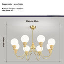 Retro glass and wood pendant lamp for an elegant interior