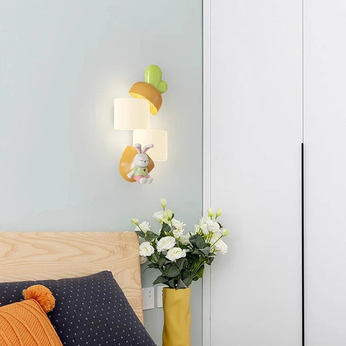 Children's LED wall light in rabbit panda shape - vue 4 sur 7