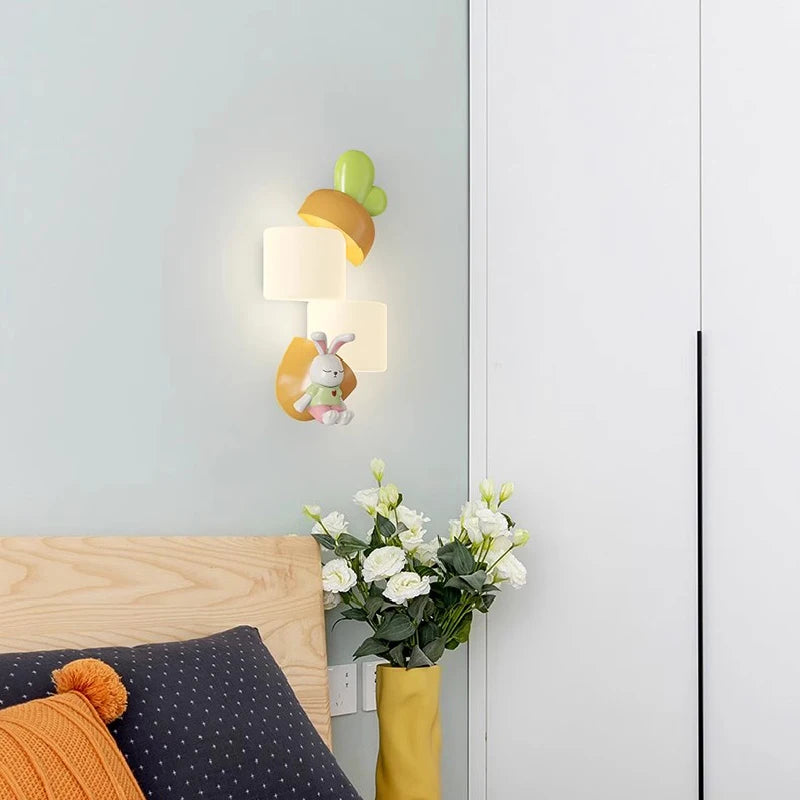 Children's LED wall light in rabbit panda shape - vue 3 sur 7