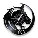 horse vinyl wall clock equestrian decoration handmade unique gift