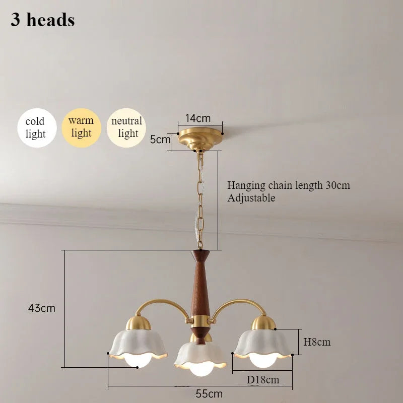 Modern ceramic flower chandelier for contemporary interiors - vue 12 sur 12