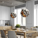 Modern concrete wabi-sabi chandelier with adjustable height for interior decor