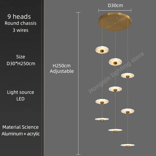 Modern LED chandelier for elegant indoor lighting - vue 14 sur 26