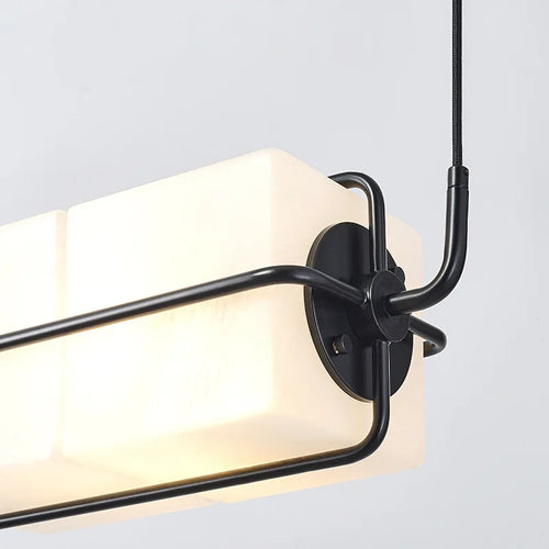 Art deco glass and metal chandelier for hotel and bar - vue 6 sur 12