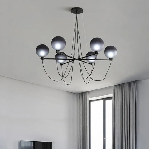 Nordic retro industrial glass ball chandelier - vue 6 sur 7