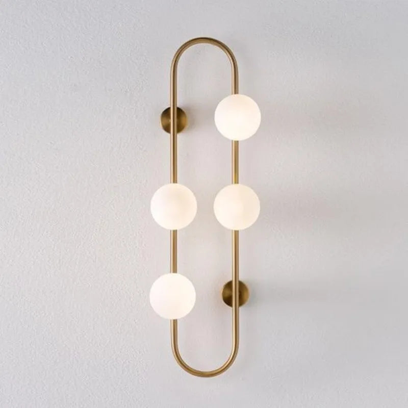 Milky white glass LED wall light for indoor decoration