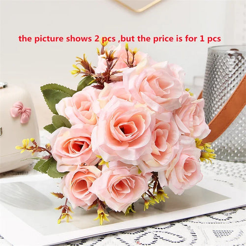 Decorative silk rose bouquet with honey fragrance for interior decor - vue 11 sur 12