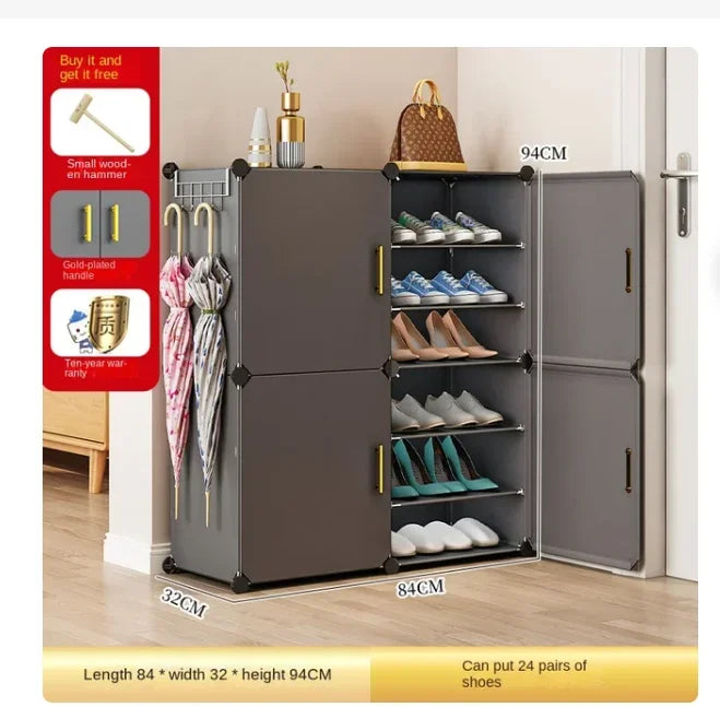 modern foldable cabinet for shoe storage at home - vue 8 sur 9