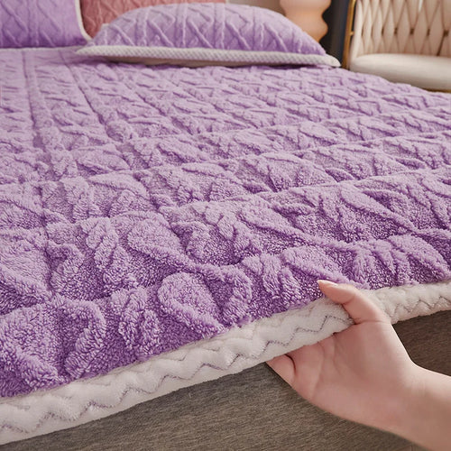 soft winter lambskin velvet mattress topper for students - vue 9 sur 12