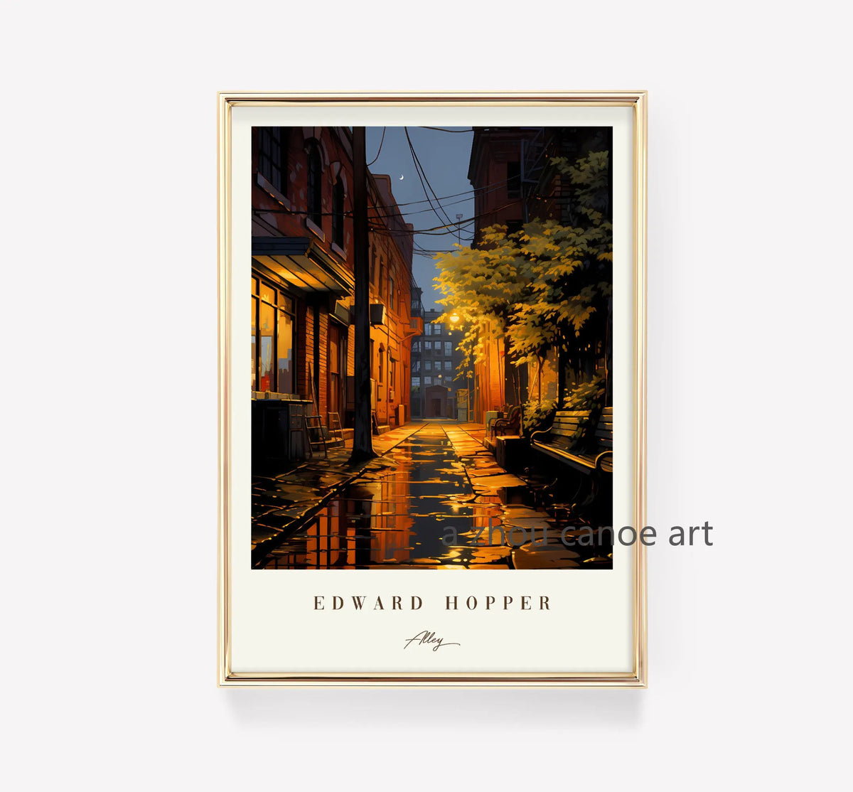 Edward Hopper Classic Art Library Modern Wall Decor