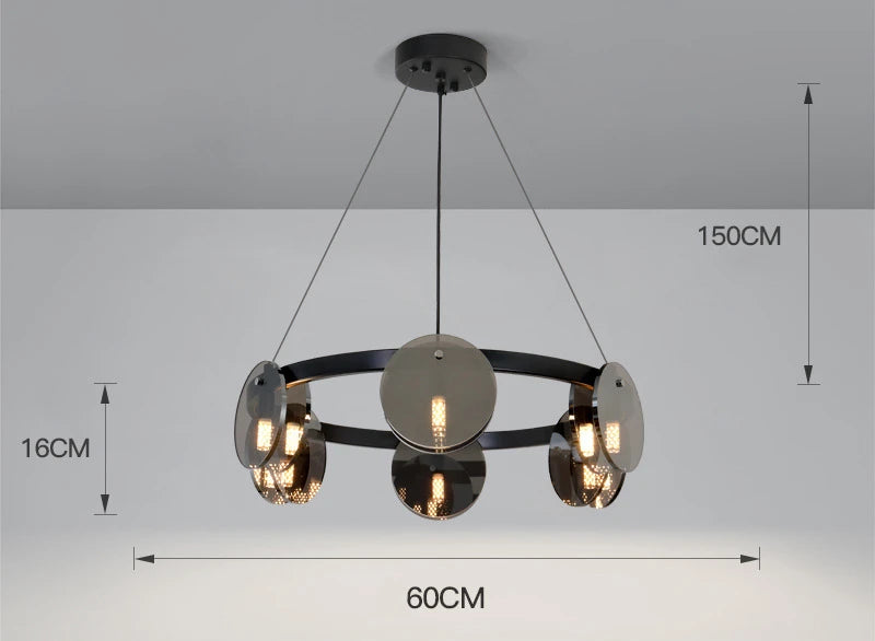 Modern black glass pendant light