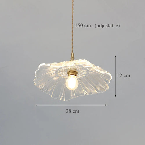 Modern Japanese sunflower glass pendant light decorative - vue 13 sur 12