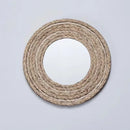decorative raffia mirrors for elegant wall decoration