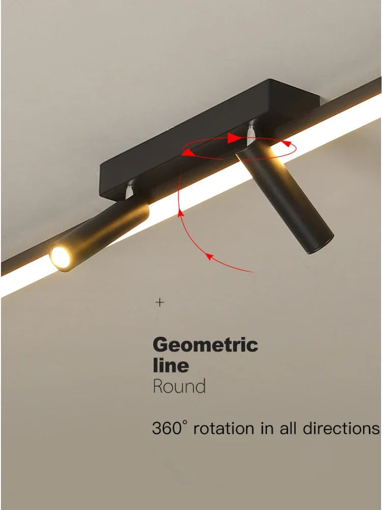 Modern LED chandelier with acrylic spotlights for indoor lighting - vue 4 sur 9