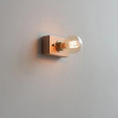 Retro solid wood wall lamp with switch cable