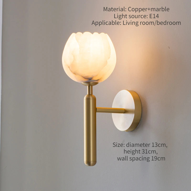 Minimalist luxury natural marble wall light - vue 8 sur 8