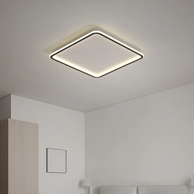 Ultra slim modern design square panel ceiling light for interiors - vue 4 sur 6