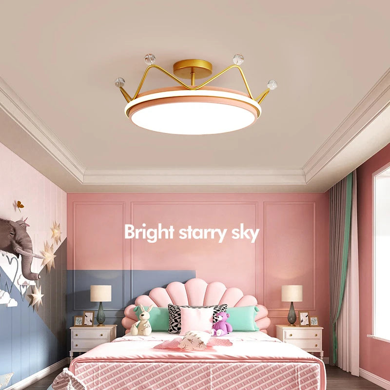 Modern LED crown ceiling light for children's bedroom