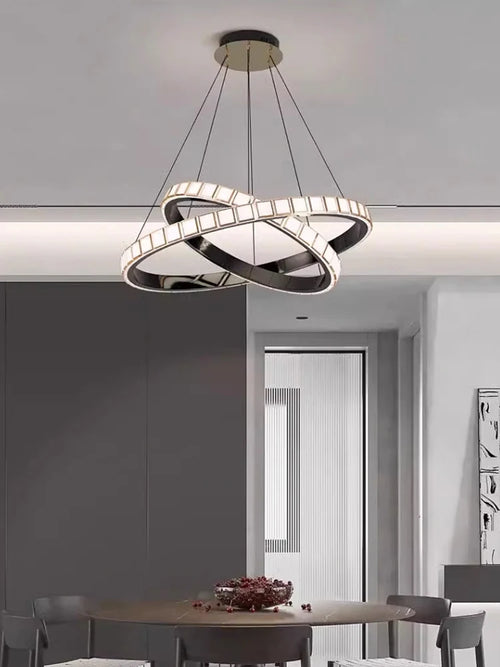 Minimalist aluminium and acrylic pendant light with modern elegant design - vue 3 sur 9