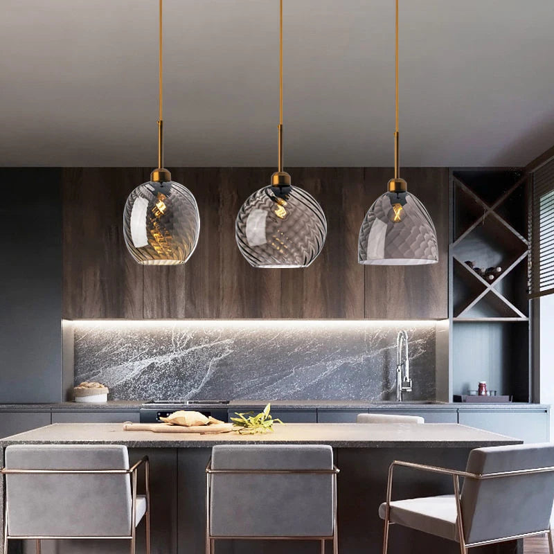 Modern glass chandelier for bar, restaurant, hotel, or villa - vue 4 sur 23