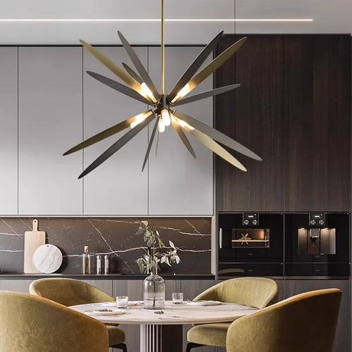 Decorative suspended LED chandelier for modern indoor lighting - vue 2 sur 7