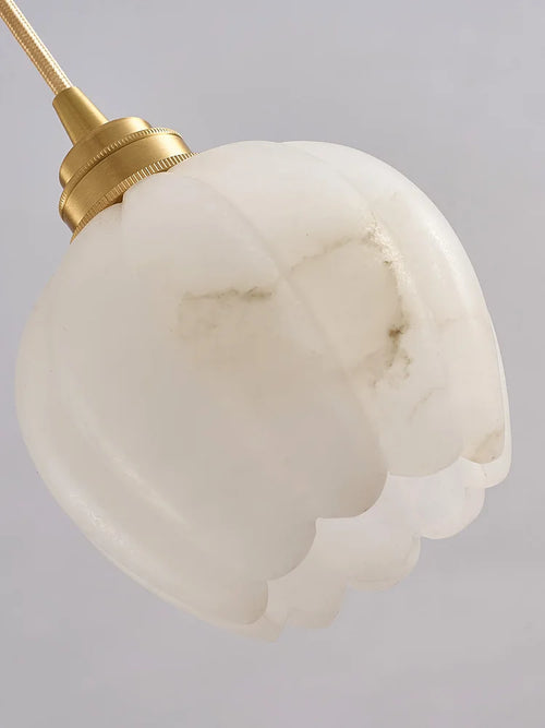 Nordic marble and copper pendant light minimalist design - vue 6 sur 9