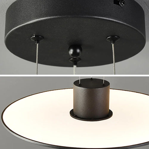 Minimalist adjustable height UFO LED pendant lamp - vue 6 sur 8