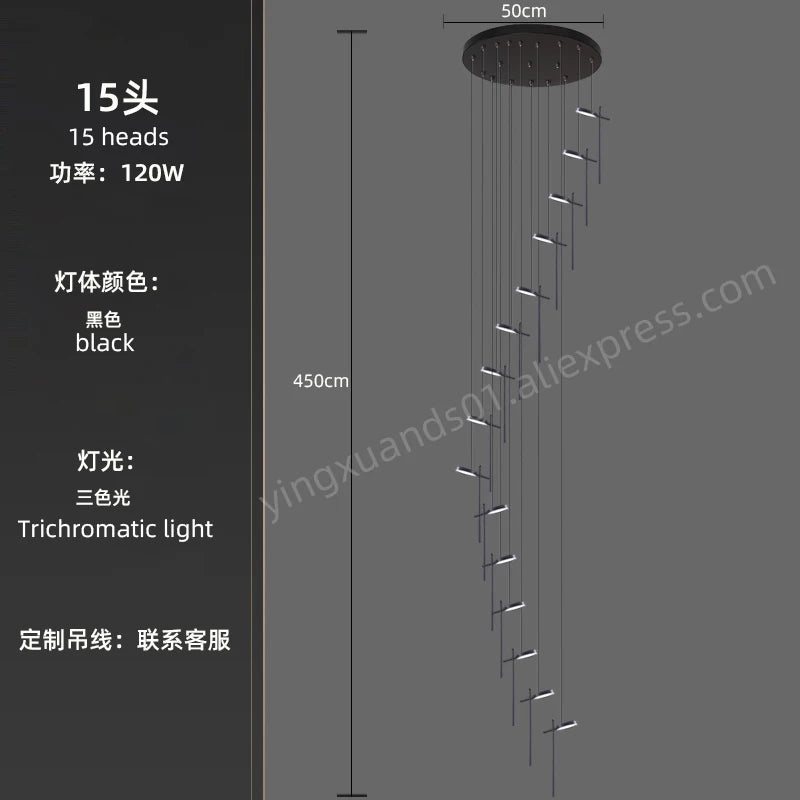 Modern acrylic pendant chandelier with creative 2023 LED design - vue 14 sur 17