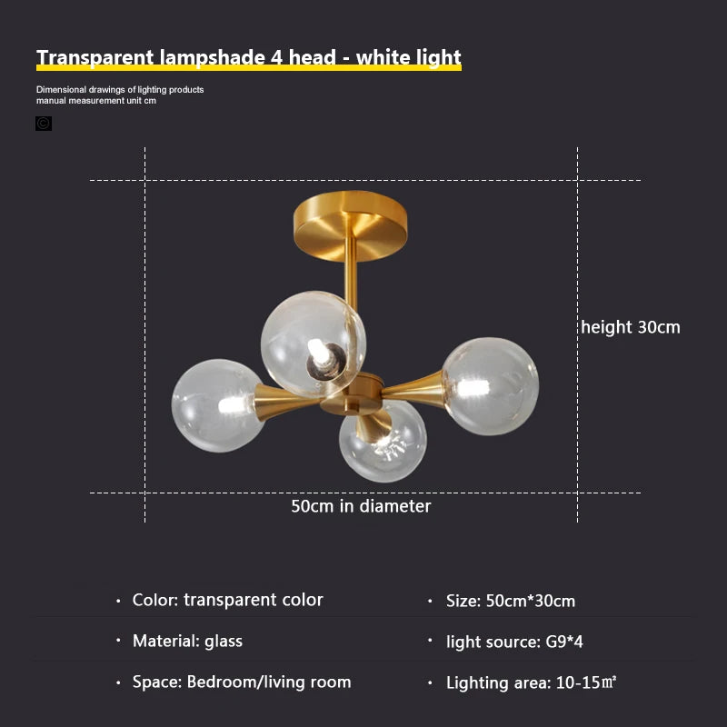 lustre moderne en verre pour un éclairage décoratif intérieur - vue 16 sur 24