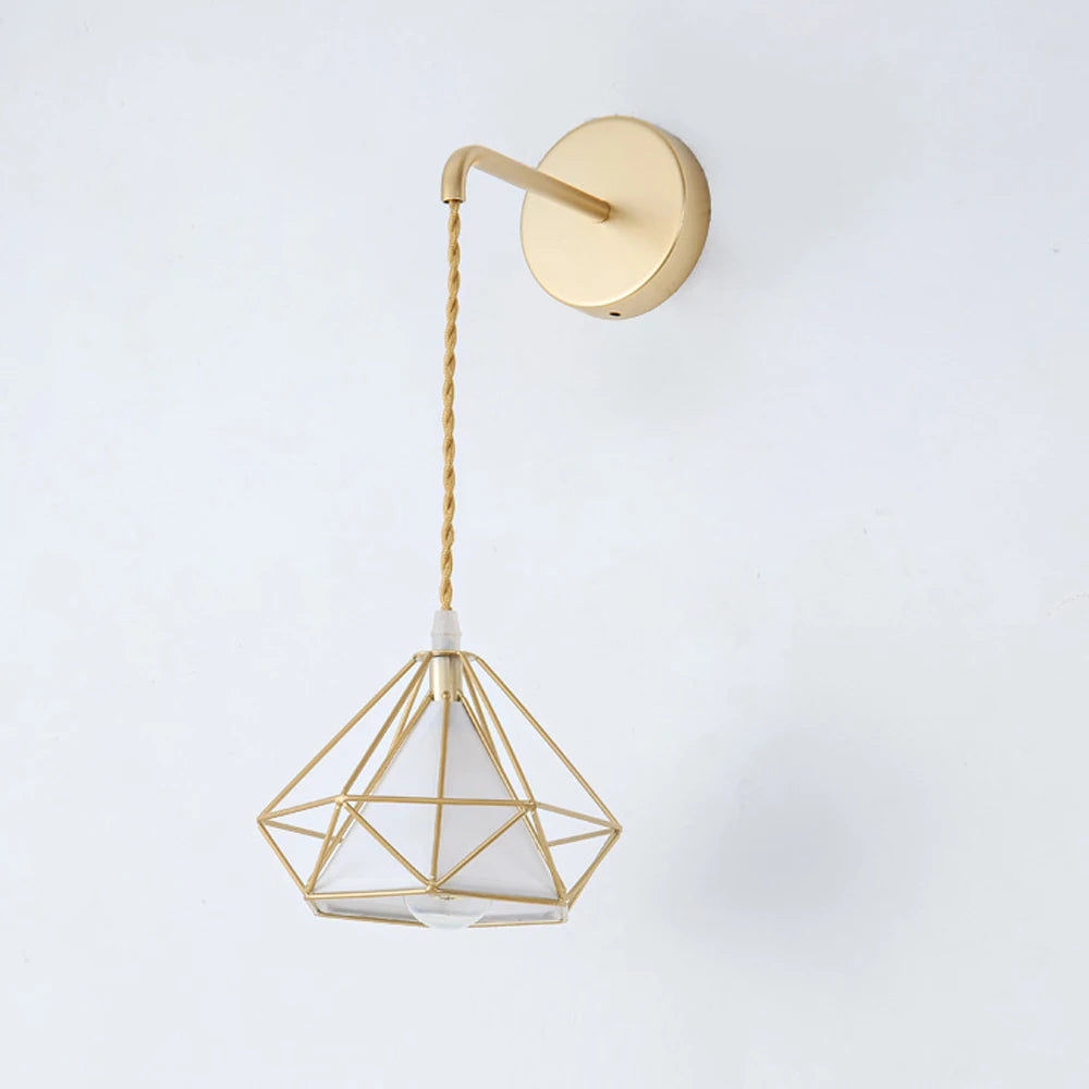 Modern nordic wall light with lampshade for bedroom and living room